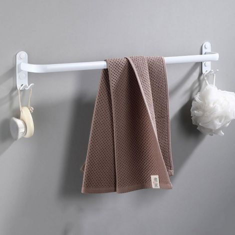 Portasciugamani a parete, barra portasciugamani multistrato con ganci, portasciugamani salvaspazio in alluminio per bagno, hotel e cucina, stile contemporaneo - 50 cm, bianco, 1 strato (1/3)