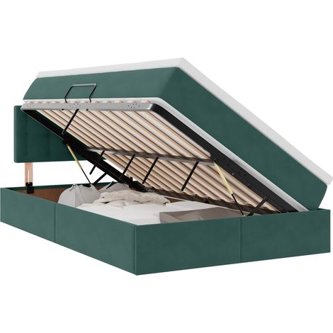 Letto con Contenitore Verde Scuro 120 x 200 cm Velluto vidaXL