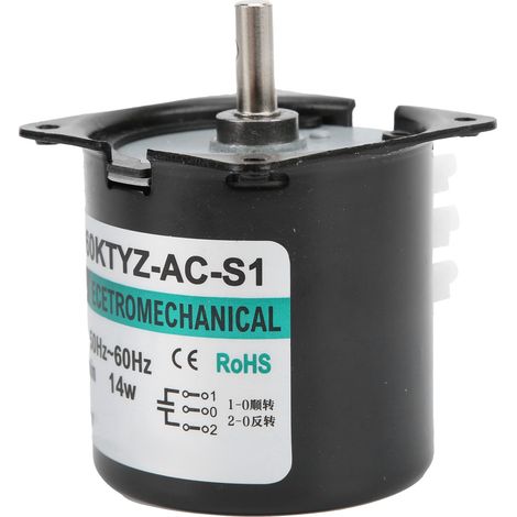 Moteur synchrone AC 14W aimant permanent faible vitesse double sens couple élevé arbre central XD60KTYZ 20tr/min 220V (1/5)
