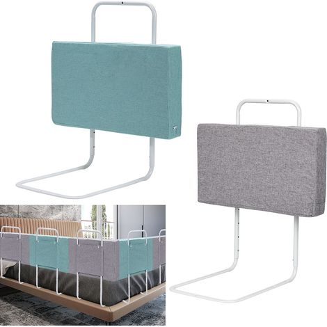 Randaco Bettgitter Rausfallschutz Bettschutzgitter Bett für Kinder 5-Loch Höhenverstellbar Kinderbettgitter Sicherheitsschutz für Kleinkinder Babys und Kinder 60cm Grün
