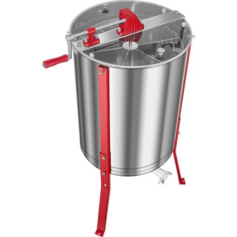 Extracteur de miel 6 cadres, centrifugeuse manuelle avec couvercle transparent, tambour en acier inoxydable, support réglable en hauteur, équipement d'apiculture. (1/5)