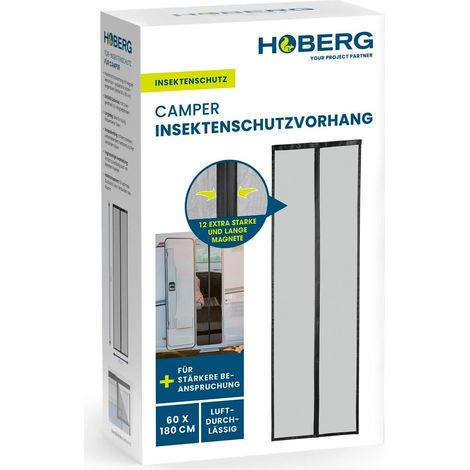 Rideau anti-insectes pour caravane 60 x 180 cm Porte moustiquaire avec bandes magnétiques XXL Porte moustiquaire pour caravane Moustiquaire magnétique Fermeture automatique (1/5)