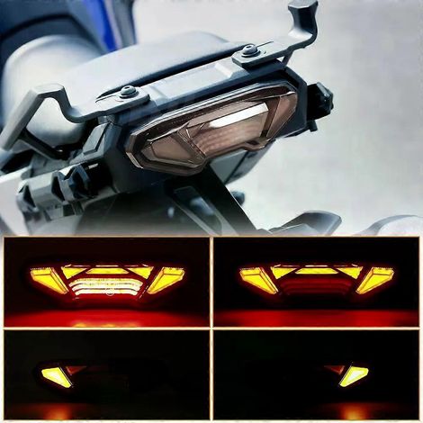 Feux arrière à LED avec clignotants pour moto Yamaha Tracer 900 GT - Tracer 9 GT - Feu arrière à LED avec clignotant - JXLGV (1/4)
