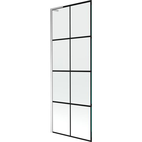 Mexen Next L Wannenwand 1-flügelige 70 x 150 cm, schwarzes Muster, Chrom - 895-070-000-03-77-01 (1/5)