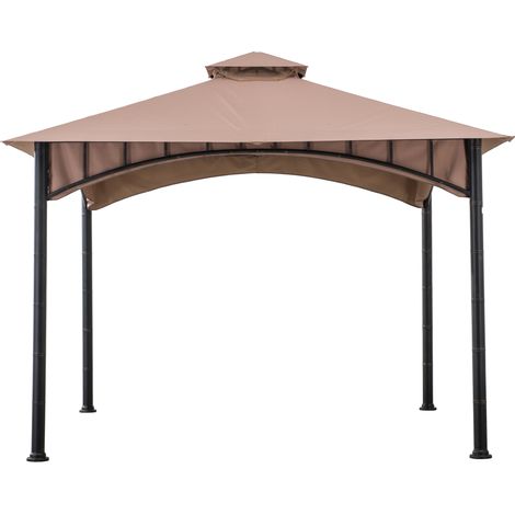 Gazebo in tessuto LAURO - 340cm x 340cm, marrone