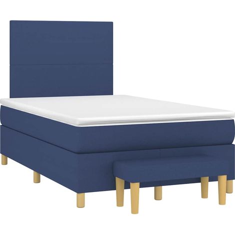 Maison Exclusive - Sommier à lattes de lit avec matelas bleu 120x190 cm tissu