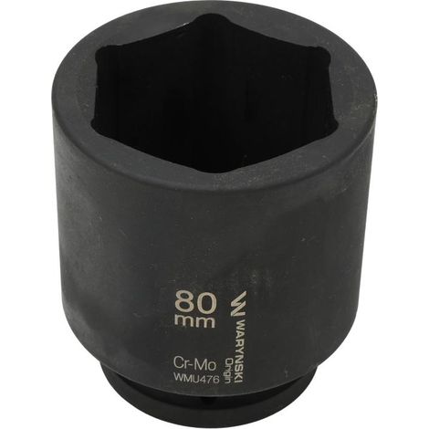 Bussola esagonale a impatto Waryński da 1", molto lunga, 80 mm CrMo, diametro 125 mm (1/4)