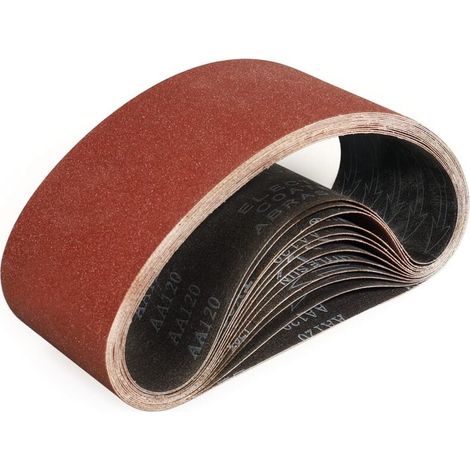 Bandes Abrasifs 100x610 mm-10 Pièces de 120 Grain Bande Ponceuse pour Ponçage et Polissage avec Ponceuse à Bande (1/5)