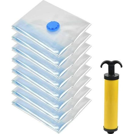 8 Sacs Rangement Sous Vide 80x100cm avec Pompe Voyage (1/5)