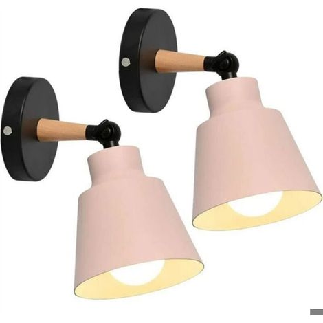 2 Packs Applique de salle de bain,Appliques Murales Vintages Industrielles Plafonniers Luminaires E27 en Métal Réglable Lampe (1/5)
