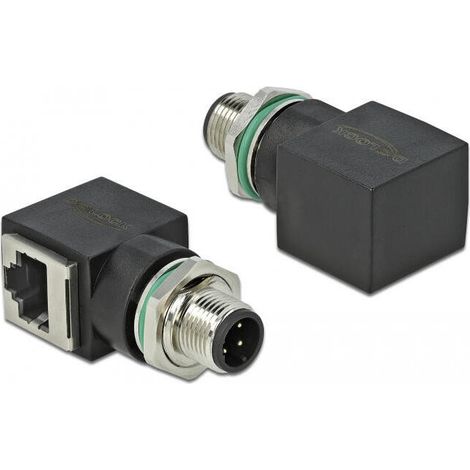DeLOCK 66313 cambiador de género para cable M12 RJ45 Negro (1/3)