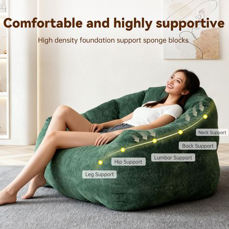 Fauteuil Poire Arrondi Ergonomique Shimmer Bear Paw pour Détente à Domicile (1/5)