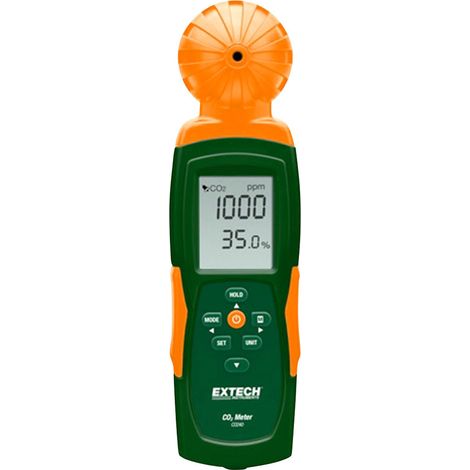 Extech CO240 Kohlendioxid-Messgerät 0 - 9999 ppm mit Temperaturmessfunktion, mit USB-Schnittstelle,