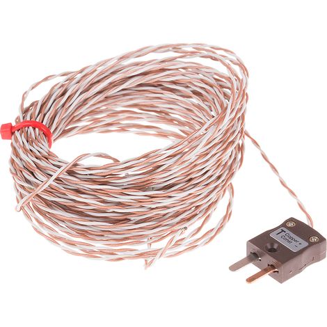 Connecteur type T, L 10m, +250°C max à Fiche mâle miniature ( Prix pour 1 )