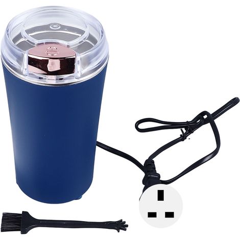 Moulin électrique portable 200W pour café, herbes, épices, avec lame 6 couteaux, bleu, prise UK 220V (1/5)