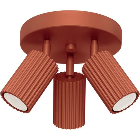 Foco de carbono 3 GU10 rojo ocre ALU sollux SL.1639 (1/5)