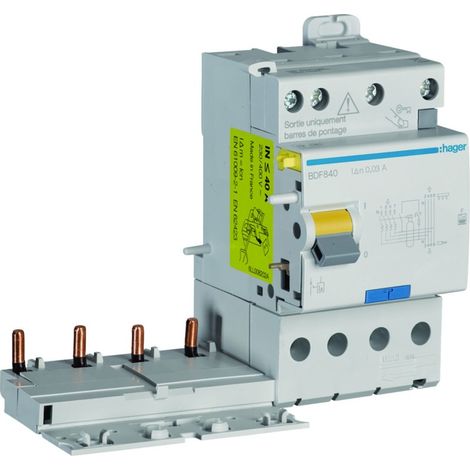 Bloc différentiel 4P double sortie 40A 30mA type F (BDF840) (1/4)