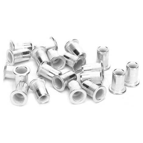 Écrous à riveter M6 Zoternen, écrous de quincaillerie, écrous filetés, 200 pièces, écrous à riveter professionnels en aluminium, accessoires de fixation pour écrous à riveter M6 (1/5)