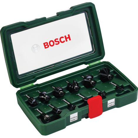 Bosch HM Wood Router 8mm Set 1/4"" Milling Set 12 Piece 2607019465