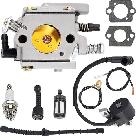 Carburetor Kit for STIHL 038 MS380 MS381 038 AV Super Magnum Chainsaw with Ignition Coil, Spark Plug, Fuel Filter