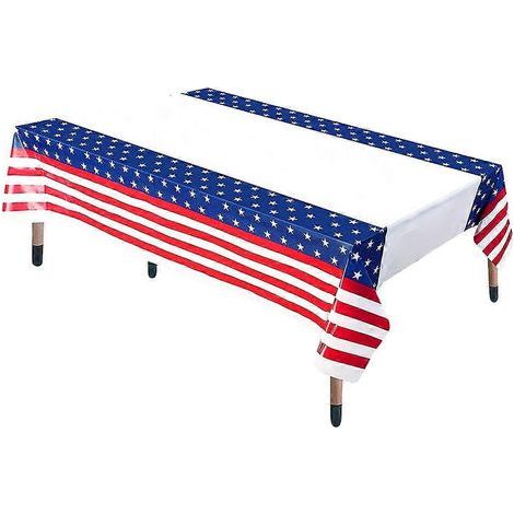 Dekorative Einwegtischdecke mit amerikanischem Nationalfeiertagsmotiv – 220 x 130 cm (1/2)