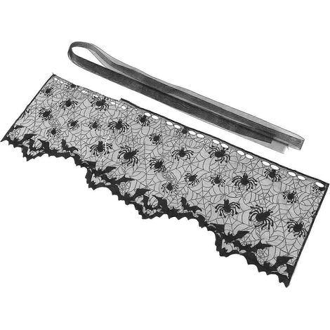 Abat-jour d'Halloween compatible avec une lampe et 3 décorations en dentelle en forme de toile d'araignée (1/5)