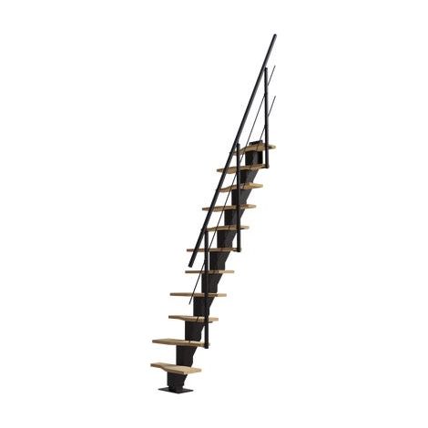 Escalier Droit Métal Bois 11 Marches Kit TEMPO Made in France ORIAL (1/5)