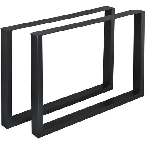 Juego de 2 patas de mesa para mueble rectangulares de metal 100 cm negro