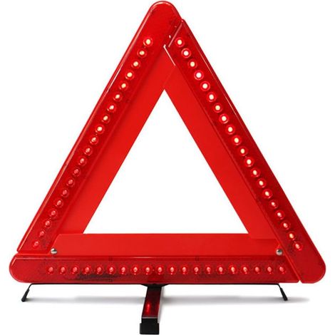 Lntyq Triangle d'avertissement Pliable LED Sécurité Voiture/Bord de la Route Réfléchissant Triangle d'urgence Réflecteur Clignotant