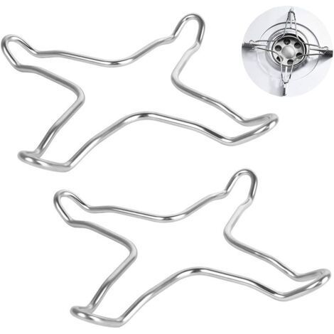 Lot de 2 réducteurs à gaz en acier inoxydable pour plaque de cuisson à gaz, plaque de cuisson, plaque de cuisson, plaque de cuisson, dessous de plat, support de wok, casserole à gaz (1/4)