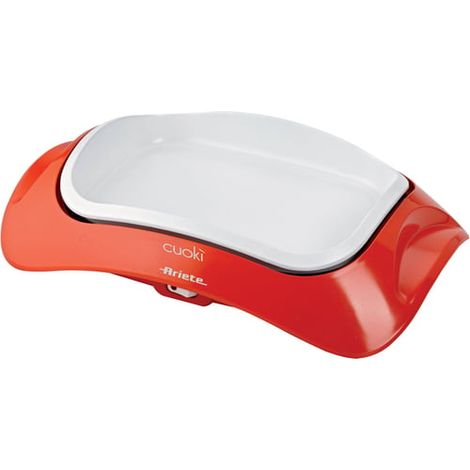 Ariete Cuokì Griglia da Tavola Elettrica Portatile, Piastra in Ceramica Rimovibile 700W, Arancione
