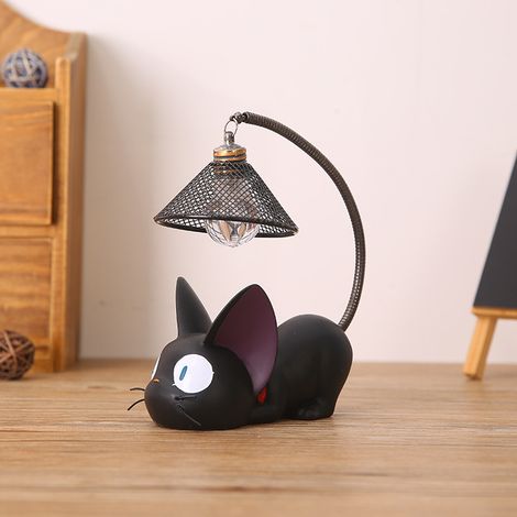 Résine chat motif lampe lampe de nuit créative table de chevet lampe de lecture (trou abat-jour) résine créative artisanat décoration de la maison 81217cm (1/4)