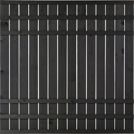 Plus Zaunelement Rustik 180 x 180 cm schwarz Sichtschutz (1/3)