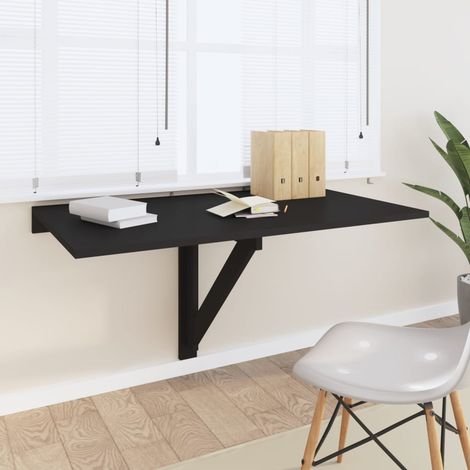 Table murale pliable élégante pour Maison,Cuisine,Bureau Noir 100x60x56 cm Bois d'ingénierie -92556 (1/5)