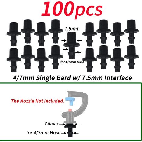 (I-7,5MM-100PCS) Supports de tige fixes à crochet en C de 6,35 mm (1/4") pour tuyaux de 4/7 mm, pots de fleurs, systèmes d'irrigation goutte à goutte, serres et serres. (1/4)
