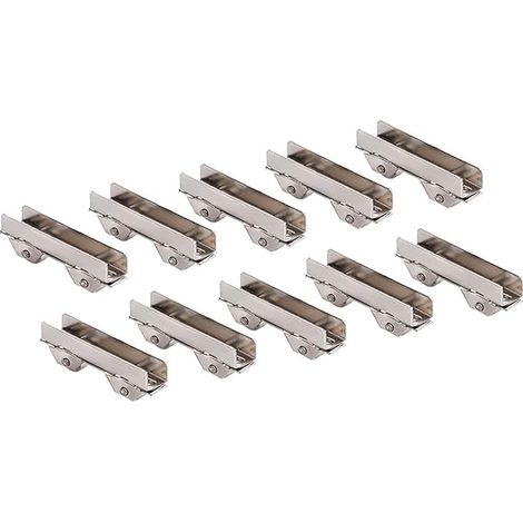 Lot de 10 roues de porte coulissante fendue, 8 mm de large, rouleau de rechange pour porte en verre, tiroir, meubles, poulies de douche (1/5)