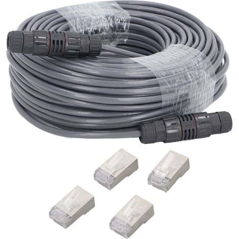 Câble Starlink D'extension de 150 Pieds à 225 Pieds, Remplacement avec Bornes Ethernet pour Kit Internet par Satellite Starlink V2, étanche IP68 (1/4)