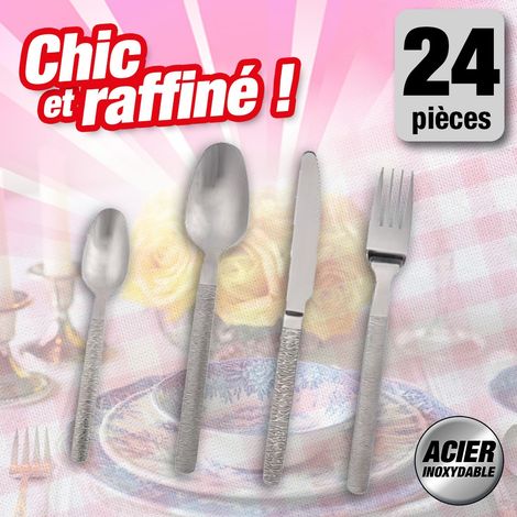Ménagère à motifs en acier inoxydable 24 pièces JUNGLE (1/2)