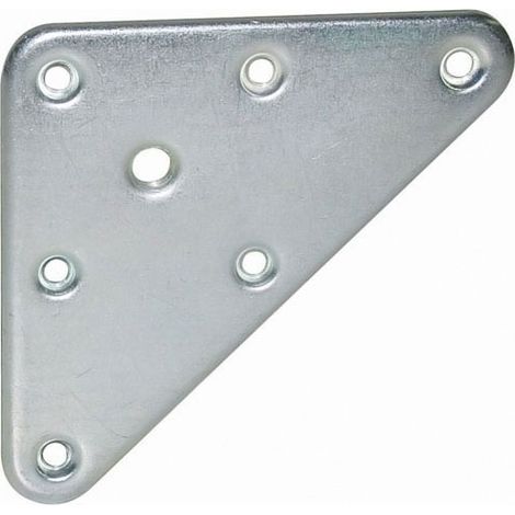 Itar – Platine triangulaire acier taraudé M8/125 – Décor zingué – Dimensions 90 x 90 mm – Vendu à l'unité