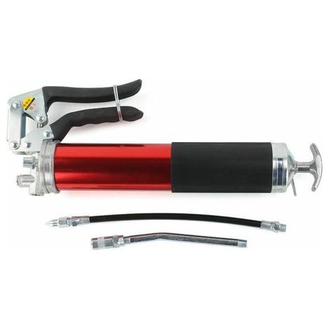 Manual grease gun with grease pump, suitable for standard 400g cartridges, with flexible hose and rigid extension- (1/5)