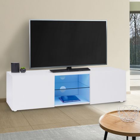 ELI estantería de cristal blanco con LED 113 cm