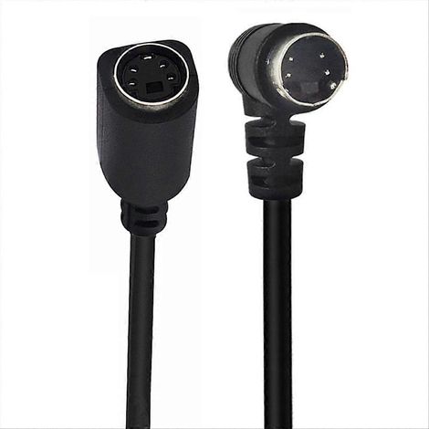 Mini DIN 4-polig Stecker auf 4-polig Buchse S-Video SVHS 90° abgewinkeltes Videoanschlusskabel für DVR-Kamera, DVD-Player und digitalen Videorekorder (DVR). (1/5)