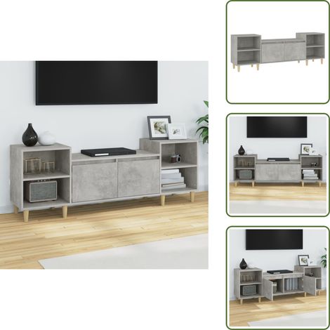 Meuble TV Gris béton 160x35x55 cm Bois d'ingénierie - Meubles Tv - Meuble Tv Gris - Meuble Tv Moderne - Rangement Tv - Support Tv (1/5)