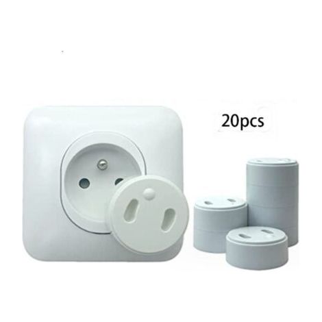 [Pack x20] Cache Prise Bébé Français Amovible [ Sans Clef Ni Adhésif ] - Cache-Prise Bebe - Sécurité Domestique Et Puériculture Pour Protection Prise Courant Électrique (1/5)