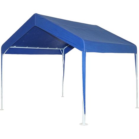 Tenda evento padiglione da giardino 3x3m blu, tetto impermeabile in 2 acque, struttura in acciaio zincato Breckner Germany (1/5)