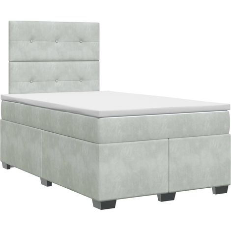 Maison Exclusive - Boxspringbett mit Matratze Hellgrau 120 x 190 (1/5)