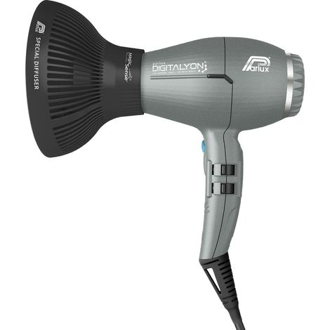 Confezione Parlux Digitalyon con Magic Sense Diffuser, Asciugacapelli professionale de con ioni negativi, Molto leggero e potente, Made in Italy, Colore grigio glitterato, Molto leggero e potente, Mad (1/3)
