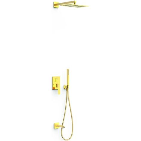Kit mitigeur encastré 3 voies Rapid‑box pour douche Slim Or 24K - TRES 20237303OR
