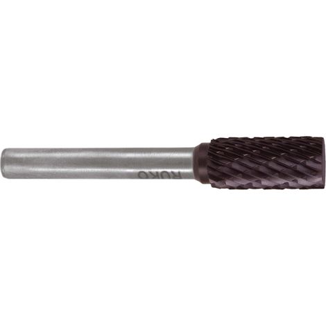 Fresa in  metallo duro  RUKO ZYA  Ø 10  mm lunghezza  testa 20  mm Ø  gambo 6  mm TiCN  dentatura KVZ  4 -  116012TC