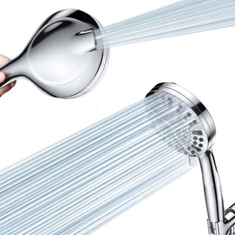 High Pressure Shower Head with 10 Modes, Anti-Limescale Shower Head, Bathroom Shower Hand Shower, Chrome (1/5)